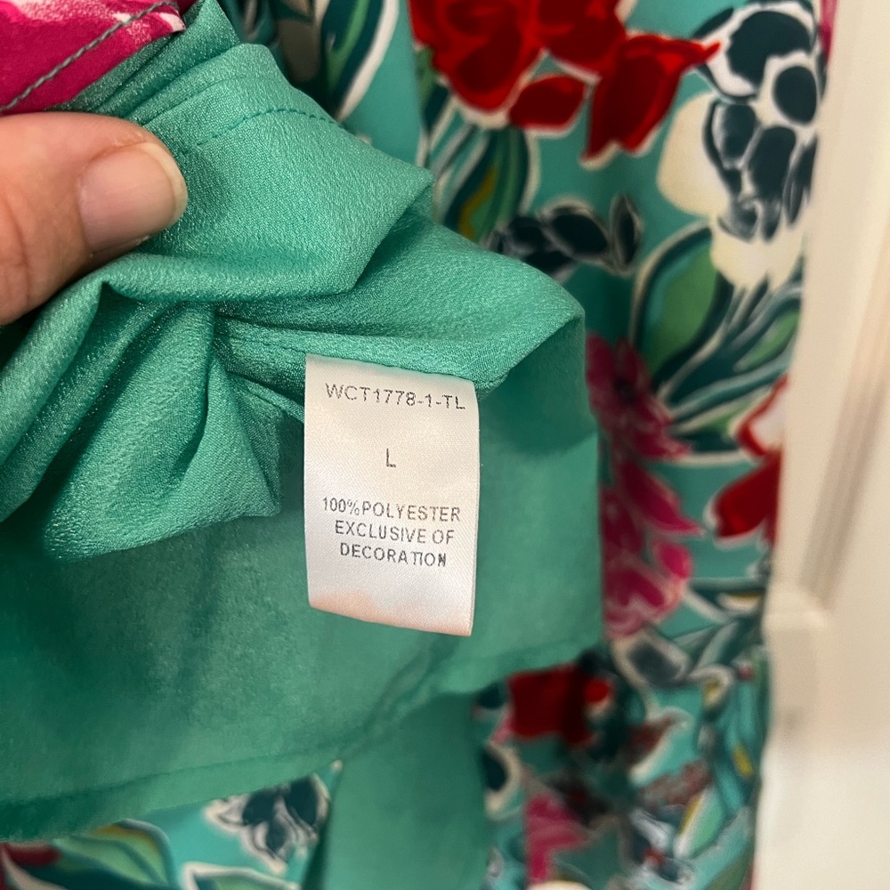 THML Floral Midi Dress - Red and Green - Picture 4 of 5